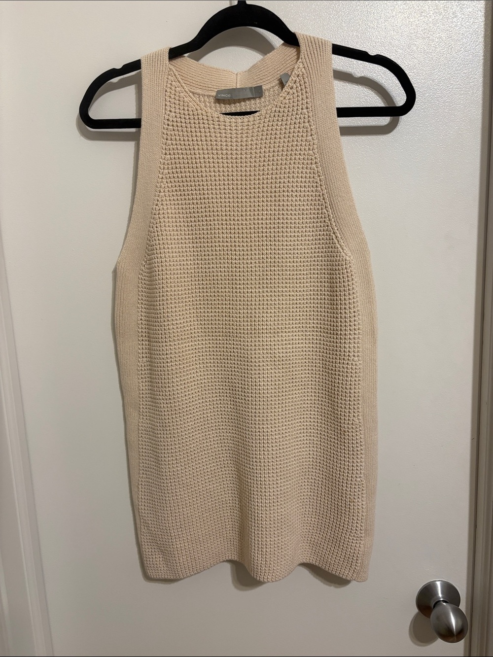 Vince Cream Sleeveless Knit Tank Sweater